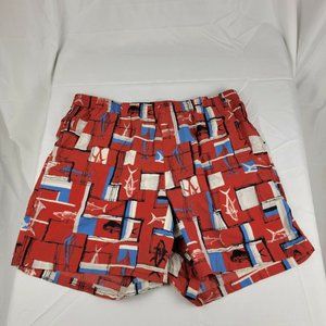 COLUMBIA PFG OMNI-SHADE Men’s Size M Red Fish Print Shorts